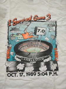 Vintage San Francisco Giants World Series 1989 Eathquake T-Shirt Gr. L weiß - Bild 1 von 5
