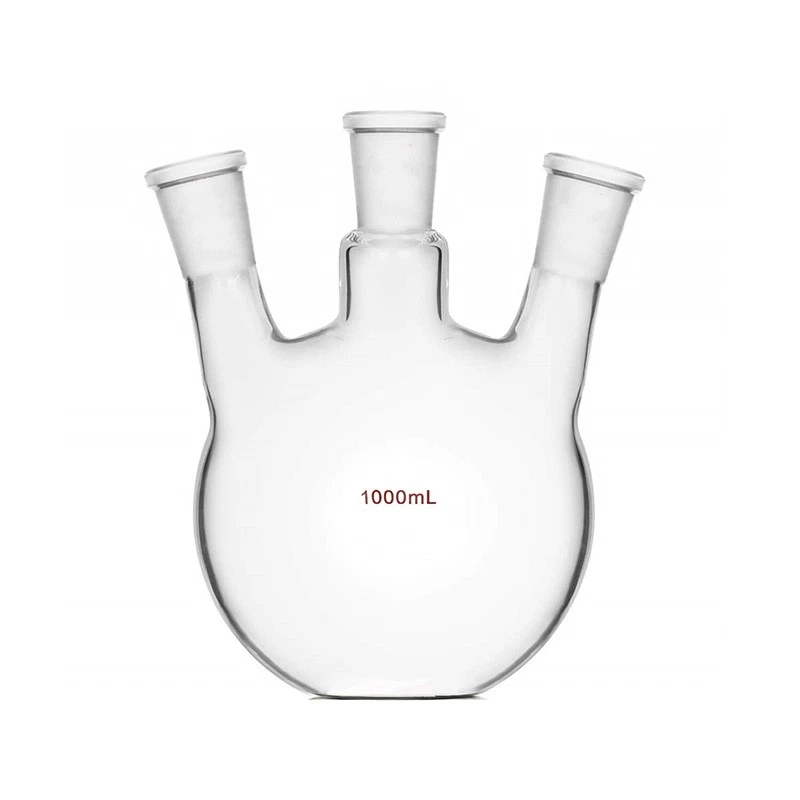 1000ml 3-Neck 24/29 Flat Bottom Glass Flask Three Neck Laboratory Boiling Vessel - Image 1 of 1