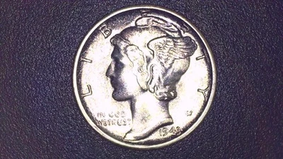 1943-S San Francisco Mint Silver Mercury Dime        Beautiful Example - Image 1 of 2