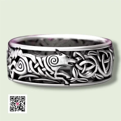 凯尔特狼乐队 925 镀层时尚 * 戒指 🐺 — 第 1/4 张图片