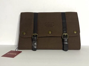 CHAPS Men’s Hanging Toiletry Travel Kit Bag Brown Tri-Fold NWT - Picture 1 of 13