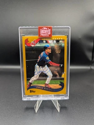 2019 Topps Archives Signature Series Omar Vizquel /1 Auto 2002 Topps Indians - Image 1 of 2