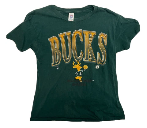 Vintage 90s Logo 7 Milwaukee Bucks T Shirt Mens Size XL NBA Basketball Cover