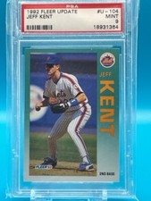 1992 Fleer Update #U-104 Jeff Kent New York Mets PSA 9 MINT