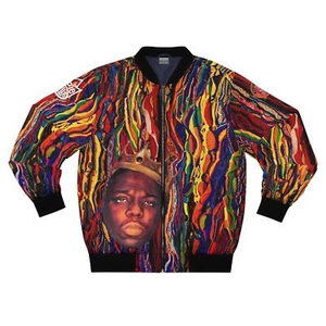 Notorious BIG Coogi Print Men's Bomber Jacket - Biggie Smalls Flight Jacket - Picture 1 of 37