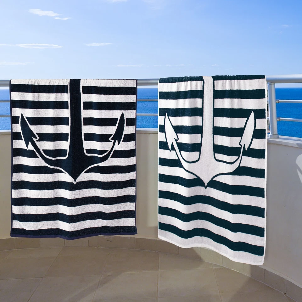 Yacht Club Egyptian Cotton Oversized Beach Towel Set of 2 or 4 - Image 1 of 1