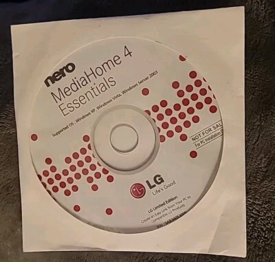 Nero 4 Media Home Essentials Software Disc CD OEM XP Vista Windows  Disc Burning - Image 1 of 2