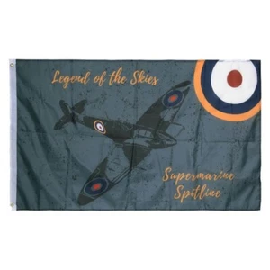 WW2 Themed Flag - British RAF Supermarine Spitfire - 1m x 1.5m with Eyelets - Picture 1 of 1