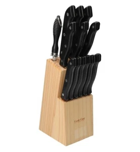 Set Coltelli In Acciaio inox da cucina con Ceppo porta Portacoltelli di Legno - Imagen 1 de 5