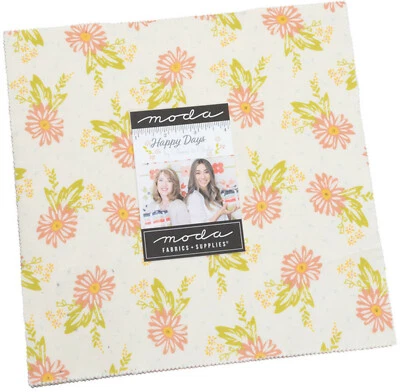 Happy Days Moda Layer Cake 42 100% Cotton 10" Precut Quilt Squares - Image 1 of 2