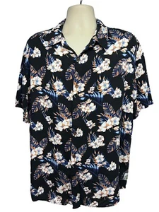 Jimmy Buffett Margaritaville Vintage Black Hawaiian Floral Button Up Shirt XL - Picture 1 of 9