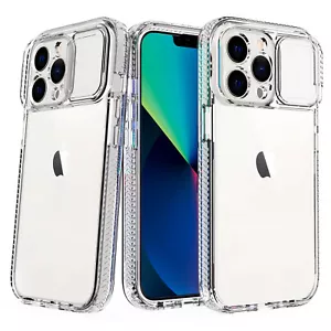 Für Apple iPhone 11 Transparent Stoßfest Handyhülle mit Schiebe Kamera Cover - Bild 1 von 4