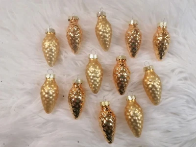 Zapfen Christbaumkugeln Christbaumschmuck Weihnachtsdeko Inge Glas Inka gold - Bild 1 von 2