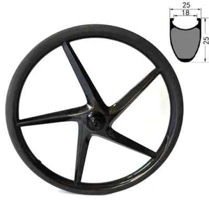 16'' Carbon Clincher 5 Spokes Rims BMX Folding Bike Wheelset Disc Brake 25x25mm - Picture 1 of 15