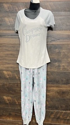 Pijama Munki Munki Pequeño Champagne Dreams Juego de 2 Piezas Mujer Talla NUEVO Gris Rubor Foto 1 de 4