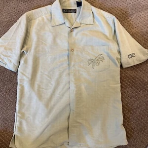Havanera Co. Men's Small Cubavera Style Shirt Green Embroidered Palm Trees - Picture 1 of 7