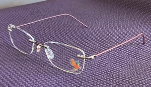 Maui Jim Eyeglasses Pink Titanium Rimless Frames with Clear Lens MJO 2001-38