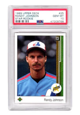 Tarjeta de novato Randy Johnson Expos 1989 Upper Deck Baseball #25 RC - PSA 10 GEMA COMO NUEVA Foto 1 de 2