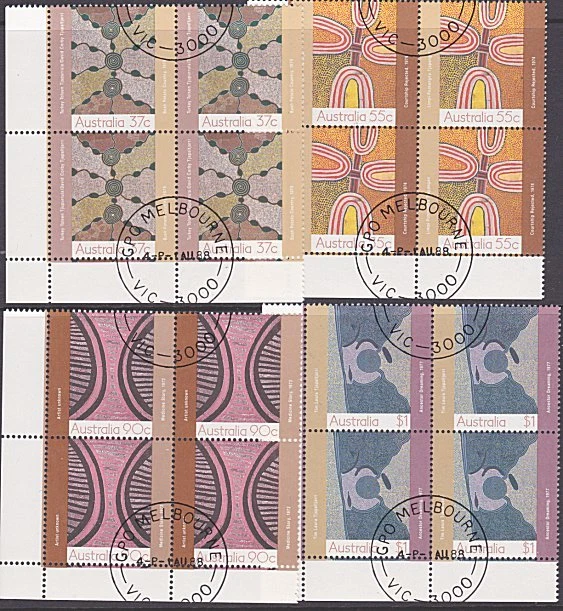 AUSTRALIA 1988 art of the Dessert set blocks of 4 used - cto................3859 - Image 1 of 1