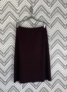 Women Eileen Fisher Brown Ribbed Elastic Waist Slip on A-Line Skirt Sz M - Picture 1 of 7