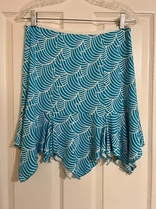 Diane Von Furstenberg Silk Handkerchief Hem Stretch Waist Skirt Size 4 - Picture 1 of 6