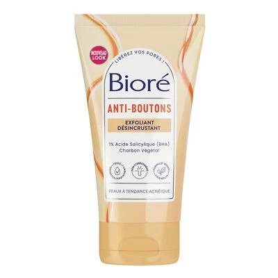 Biore Exfoliant Désincrustant Anti-Boutons au Charbon + Acide Salicylique 125 ml - Image 1 of 4