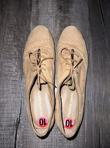 Franco Sarto Womens Transit Oxford Lace Up Shoes Leather Tan Size 10M Classic - Picture 1 of 6
