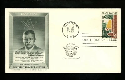 US FDC #1122 Masonic Club / Fleetwood M-13 1958 AZ Forest Conservation Mason - Image 1 of 3