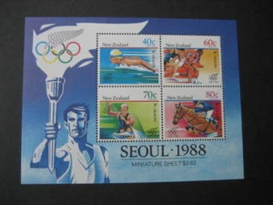 NEUSEELAND 1988 GESUNDHEIT OLYMPISCHE SPIELE AUSGABE KLEINBOGEN NHM SG MS 1479 - Bild 1 von 1