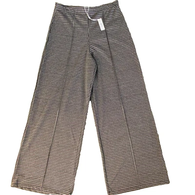 Max Studio Cropped Wide Leg Pants Women's L Brown/Cream High Rise NWT - Image 1 of 4