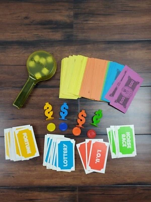 Vtg 1977 Gambler Board Game Replacement Part Lot Dice Shaker Cards Money Tokens - Image 1 of 3