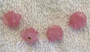 Vintage wonderful Japanese hand made pink swirl glass beads - 10 PCS - Picture 1 of 1
