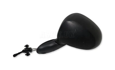 Daewoo Matiz M200 M250 (05- 10) Left Side Manual Door Mirror Grained Matte Black - Image 1 of 4