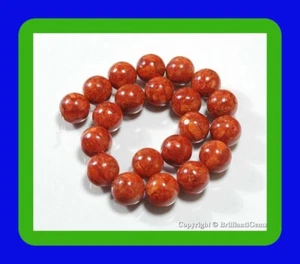 WE SELL QUALITY! High Grade/Luster, 16mm Red Grass Coral Beads -16 inch Strand - Picture 1 of 3