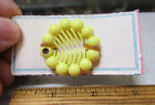 vintage 1950s Pony Tail Holder, NEW, on original display card, yellow