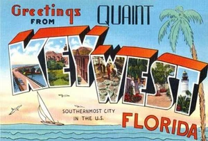 Greetings From Key West, Florida - 1930's - Vintage Postcard Magnet - Picture 1 of 2