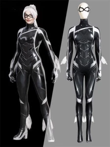 Spider-Man 2 Felicia Hardy Jumpsuits Cosplay Custome Women Black Bodysuit  - Picture 1 of 14