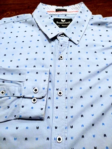 BUTTERTUCH Herren Knopfleiste Baumwolle/Rayon/Elasthan 3XL Hemd ALL OVER LOGO - Bild 1 von 5