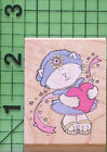 Sabrina the Cat with Heart Wood Mounted rubber stamp by Rubber Stampede
