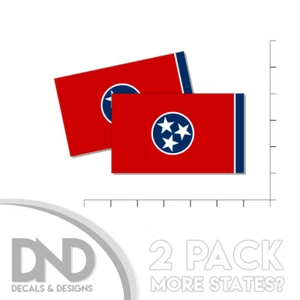 Tennessee State Flag Sticker Sticker Bumper TN Tennessean State 2 Pack 5in - Imagen 1 de 2