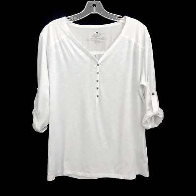 Camisa pulóver blanca KUHL manga enrollable grande para mujer Foto 1 de 4