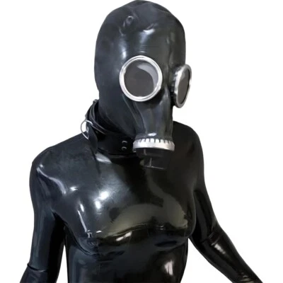 Latex Cosplay Gas Mask,Full Face Steampunk Mask for Men And Women-B - Image 1 of 4
