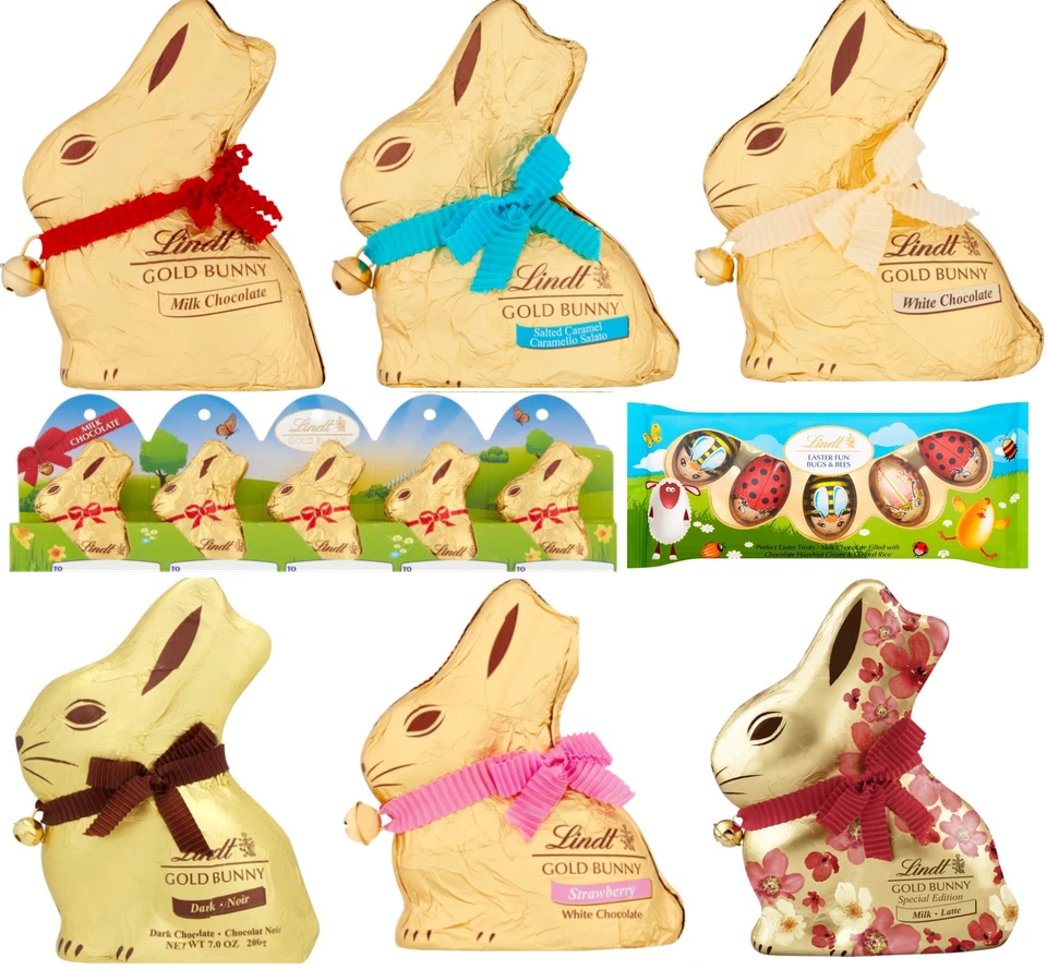 Easter Gold Bunny Lindt Chocolate Selection of Hollow Bunny Kids EASTER Special - Image 1 of 1