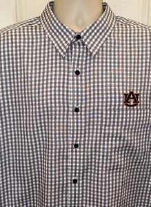 Antigua Auburn University Men's Gray & White Long Sleeve Button Down Shirt - XL - Picture 1 of 3