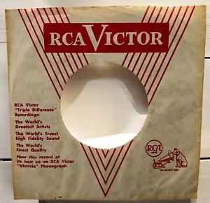 RCA Victor Records Company Sleeve 45 RPM Gray Red V RCA Dog - Imagen 1 de 6