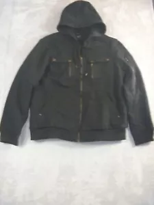 BLACK RIVET Jacket Mens Size XL Sweatshirt Heavyweight Full Zip Hood Lined - Picture 1 of 13