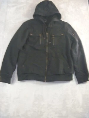 BLACK RIVET Jacket Mens Size XL Sweatshirt Heavyweight Full Zip Hood Lined - Image 1 of 4