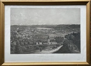 Heinrich Siegfried 1814-1889 Vue générale de Zurich prise de la Weid Kunstdruck - Bild 1 von 13