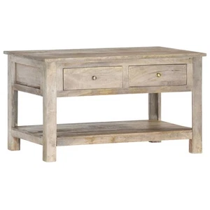 Solid Mango Wood Coffee Table 82cm Side End Couch Desks Living Room vidaXL - Picture 1 of 11
