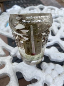 Vintage Key Largo Souvenir Thermometer Clear Acrylic Sea Wedge Shell Shaker - Picture 1 of 11